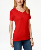 Karen Scott Henley T-shirt, Only At Macy's