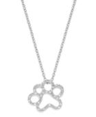 Aspca Tender Voices Diamond Necklace, Sterling Silver Diamond Paw Outline Pendant (1/10 Ct. T.w.)