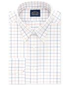 Eagle Men's Classic-fit Non-iron Stretch Collar Blue Multi Check Dress Shirt