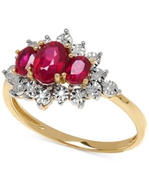 Ruby (1-1/5 Ct. T.w.) And Diamond Accent Ring In 10k Gold