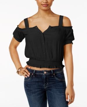 Guess Delta Smocked Off-the-shoulder Top