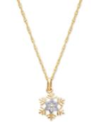 Disney Children's Two-tone Frozen Snowflake 15 Pendant Necklace In 14k Gold