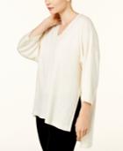 Eileen Fisher Wool-blend V-neck Kimono Sweater