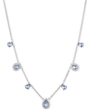 Givenchy Silver-tone Blue Crystal And Pave Collar Necklace