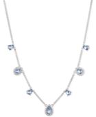 Givenchy Silver-tone Blue Crystal And Pave Collar Necklace