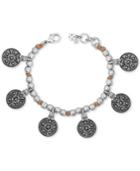 Lucky Brand Silver-tone Faux Suede Charm Bracelet