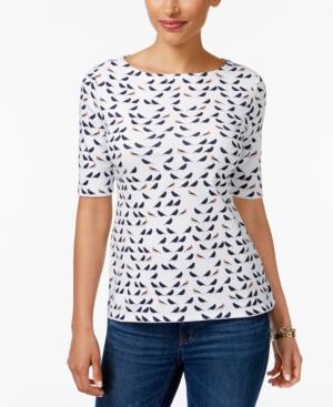 Charter Club Print Metallic-threaded Top, Only At Macy's