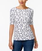 Charter Club Print Metallic-threaded Top, Only At Macy's