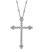 Diamond Necklace, Sterling Silver 4-point Diamond Cross Pendant (3/8 Ct. T.w.)