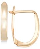 Polished U-hoop Earrings In 10k Gold