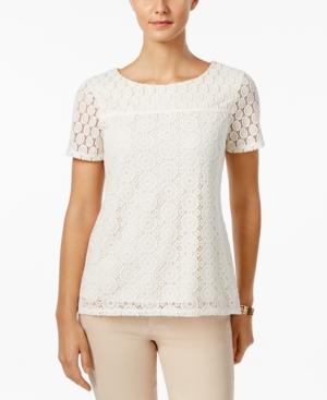 Charter Club Lace-overlay Top, Only At Macy's