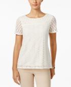 Charter Club Lace-overlay Top, Only At Macy's