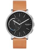 Skagen Unisex Hagen Tan Leather Strap Hybrid Smart Watch 42mm Skt1104