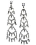 Inc International Concepts Silver-tone Crystal Pave Dangle Drop Earrings, Created For Macy's