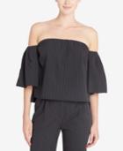 Catherine Malandrino Off-the-shoulder Pinstripe Top