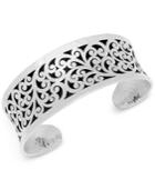 Lois Hill Scroll Concave Cuff Bracelet In Sterling Silver