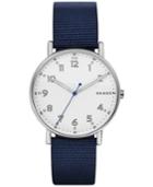 Skagen Men's Signatur Blue Nylon Strap Watch 40mm Skw6356