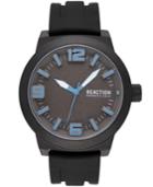 Kenneth Cole Reaction Men's Black Silicone Strap Watch 45mm