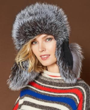 The Fur Vault Fox-trim Leather Trapper Hat