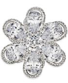 Danori Silver-tone Floral Crystal Brooch