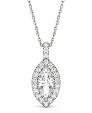 Moissanite Marquise Halo Pendant (1-1/3 Ct. Tw.) In 14k White Gold