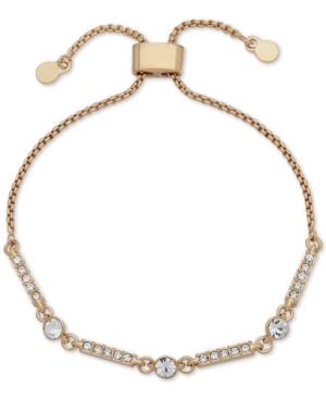 Dkny Gold-tone Crystal Bar Slider Bracelet