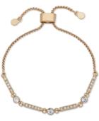 Dkny Gold-tone Crystal Bar Slider Bracelet