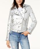 Glam By Glamorous Studded Faux-leather Moto Jacket, Created For Macy's