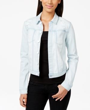 Calvin Klein Jeans Trucker Distressed Pale Indigo Wash Denim Jacket