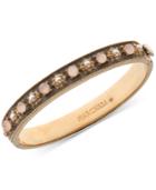 Marchesa Gold-tone Multi-stone & Imitation Pearl Gray Bangle Bracelet