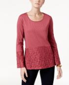 Style & Co Lace Peplum Top, Created For Macy's