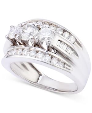 Diamond Channel-set Engagement Ring (2 Ct. T.w.) In 14k White Gold