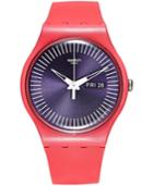 Swatch Women's Swiss Berry Rail Pink Silicone Strap Watch 41mm Suop702