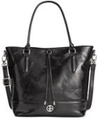 Giani Bernini Glazed Leather Magnetic Snap Tote, Only At Macy's