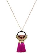 I.n.c. Gold-tone Multi-pave & Stone Watermelon Tassel Pendant Necklace, 30 + 3 Extender, Created For Macy's