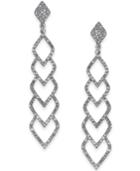 I.n.c. Silver-tone Pave Linear Drop Earrings, Created For Macy's
