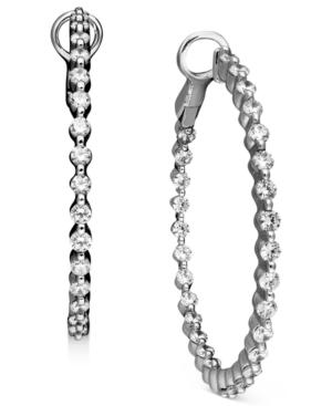 Diamond Earrings, 14k White Gold Diamond Hoop (2 Ct. T.w.)