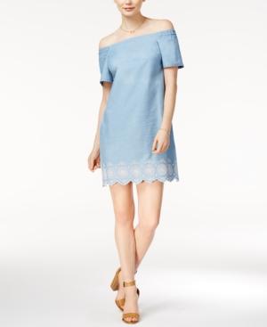 Maison Jules Embroidered Off-the-shoulder Dress, Only At Macy's