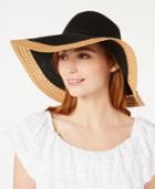 I.n.c. Mixed Braid Colorblocked Floppy Hat, Created For Macy's