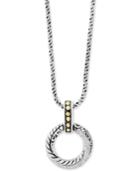 Balissima By Effy Diamond Circle 18 Pendant Necklace (1/8 Ct. T.w.) In Sterling Silver & 18k Gold