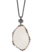 Lucky Brand Silver-tone Pave & Stone 32 Pendant Necklace
