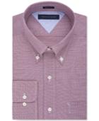 Tommy Hilfiger Easy Care Burgundy Micro Check Dress Shirt
