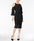 Thalia Sodi Ruffle-sleeve Lace-skirt Dress, Created For Macy's