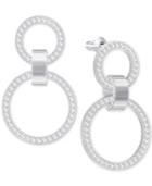 Swarovski Pave Double-hoop Chandelier Earrings