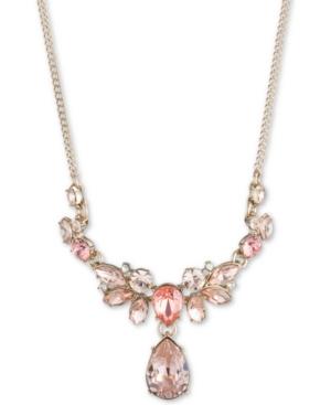 Givenchy Gold-tone Crystal Pendant Necklace, 16 + 3 Extender