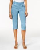 Style & Co. Petite Pull-on Light Wash Capri Jeans, Only At Macy's