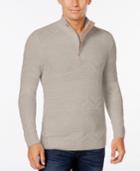 Tasso Elba Men's Quarter Zip Mixed Stitch Sweater, Only At Macy's