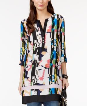 Grace Elements Mixed-print Elbow-sleeve Tunic