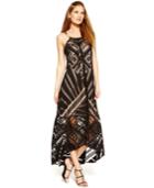 London Times Abstract Illusion Necklace-halter Dress