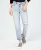 Indigo Rein Juniors' Rigid Ripped Straight-leg Jeans
